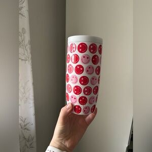 16 oz Simple Modern Valentines Smiley Face Pattern Travel Tumbler